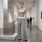 Wide-Leg-Sweatpants und Tanktop-Outfit