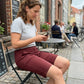Einfarbige Freizeitshorts für Damen