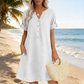 👗 Lässiges Tunika-Kleid für Damen mit V-Ausschnitt und Taschen – bequem, vielseitig & perfekt für jeden Tag