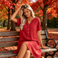 👗 Lässiges Tunika-Kleid für Damen mit V-Ausschnitt und Taschen – bequem, vielseitig & perfekt für jeden Tag