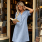 👗 Lässiges Tunika-Kleid für Damen mit V-Ausschnitt und Taschen – bequem, vielseitig & perfekt für jeden Tag
