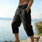 👖 Herren Leinen-Mischung Cargo Caprihosen – luftig, bequem & vielseitig – perfekt für Freizeit, Reisen & Alltag