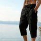 👖 Herren Leinen-Mischung Cargo Caprihosen – luftig, bequem & vielseitig – perfekt für Freizeit, Reisen & Alltag