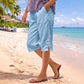 Damen-Sommerhose in 3/4-Länge mit Knopfverzierung