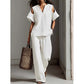 Unifarbenes Outfit aus Tunika und Hose mit lockerer Passform