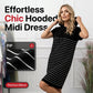 👗 Gestreiftes Hoodie-Kleid mit Taschen ✨ Lockerer Geradeschnitt für Alltag & Freizeit