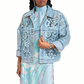 🔥 Locker sitzende Damenjeansjacke mit Blumenmuster und Spitzen-Patchwork