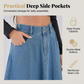 ❤️50 % Rabatt auf Neuheiten – Figurbetonter, asymmetrischer Jeans-Midirock