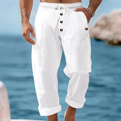 👖 Men's Casual Linen Drawstring Pants – leicht, atmungsaktiv & bequem – mit elastischem Bund & Kordelzug – perfekt für Alltag, Büro & Freizeit
