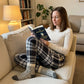 Damenhose mit Karomuster, schmal geschnitten und aus Stretchstoff