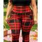 Damenhose mit Karomuster, schmal geschnitten und aus Stretchstoff