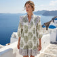 Mini-Kleid mit V-Ausschnitt und Rüschenbesatz im Bohemian-Stil