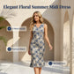 Elegantes Sommer-Midi-Kleid mit Blumenmuster