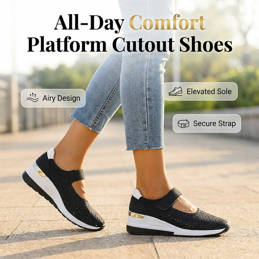 ✨ 50% schnappen! Damen atmungsaktive Plateauschuhe mit Cutout