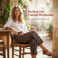 ⏰ Nur noch heute 50% Rabatt! 👖 Vintage Damen Wide-Leg Hose mit süßem Punktdruck, fließender fallender Stoff, elastischer Taillenbund & praktische Fronttaschen für lässigen Boho-Alltagslook ✨