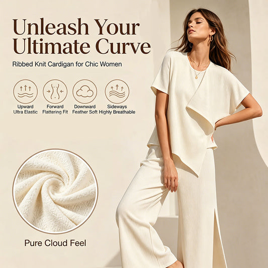👗Set aus asymmetrischem Damenoberteil und weit geschnittener Hose mit Schlitz – elegantes Statement-Set ✨