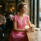 Women's Elegant V-Neck Ruffle Sleeve Dress