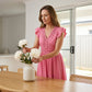 Women's Elegant V-Neck Ruffle Sleeve Dress