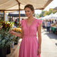 Women's Elegant V-Neck Ruffle Sleeve Dress