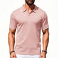 Herren Lässiges V-Ausschnitt T-Shirt mit Kontrastkragen Kurzarm Sommer-Top