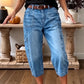 ⏳ Letzter Tag: 50 % Rabatt🔥 Damen 3/4 Cargo Jeans ✨ Lässige elastische verkürzte Jeans für Alltag & Freizeit
