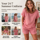 👚 2-teiliges Set – Kurzarm-Oberteil & Shorts für Damen – bequem, luftig & perfekt aufeinander abgestimmt – ideal für warme Tage, Strand & Freizeit