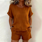 👚 2-teiliges Set – Kurzarm-Oberteil & Shorts für Damen – bequem, luftig & perfekt aufeinander abgestimmt – ideal für warme Tage, Strand & Freizeit