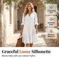 🎉NEUHEIT – ZEITLICH BEGRENZTES ANGEBOT 💞Gewebtes Damenkleid mit Rüschen am Saum und V-Ausschnitt