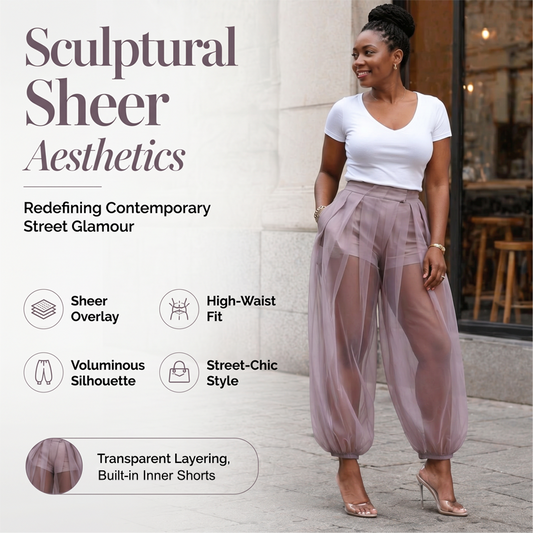 ✨Damenhose mit Mesh-Einsätzen im Laternen-Stil – luftiger Look, bequeme Passform & vielseitig – perfekt für warme Tage, Strand & Freizeit – mit stilvollen Mesh-Details