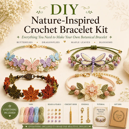 🔥🎁50 % Rabatt!!🥳DIY-Häkelarmband-Set mit Naturmotiven🧶🌿