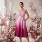 👗Elegantes Damenkleid mit V-Ausschnitt, Farbverlauf und Taschen