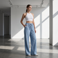👖 Lässige Damenhose mit geradem Bein