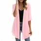 Damen leichter Chiffon-Cardigan mit offener Vorderseite