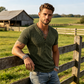 👕 50% RABATT! ✨ Herren Frühlings-T-Shirt mit Struktur & zweifarbigen Streifen – Tiefer V-Ausschnitt, moderner Schnitt & atmungsaktiv – Perfekt für Training, Sport & Freizeit 💪