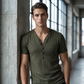 👕 50% RABATT! ✨ Herren Frühlings-T-Shirt mit Struktur & zweifarbigen Streifen – Tiefer V-Ausschnitt, moderner Schnitt & atmungsaktiv – Perfekt für Training, Sport & Freizeit 💪