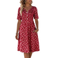 🏖️ Sommer-Sale 60% Rabatt 🏝️👗Lässiges V-Ausschnitt-Kleid für Damen mit Print & Taschen✨