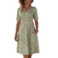 🏖️ Sommer-Sale 60% Rabatt 🏝️👗Lässiges V-Ausschnitt-Kleid für Damen mit Print & Taschen✨