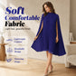 Mini-Kleid für Damen mit Rundhalsausschnitt und Cape-Ärmeln