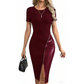 💰 Der 50%-Sturm kommt! ✨Damen elegantes Kunstleder-Patchwork-Kleid💕