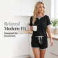 💚✨Lässiges Set für Damen – Lässiges Oberteil + Shorts mit Kordelzug | Weiches Premium-Material, ganztägiger Tragekomfort | 5 Farben🌿