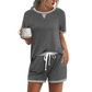 💚✨Lässiges Set für Damen – Lässiges Oberteil + Shorts mit Kordelzug | Weiches Premium-Material, ganztägiger Tragekomfort | 5 Farben🌿