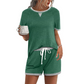 💚✨Lässiges Set für Damen – Lässiges Oberteil + Shorts mit Kordelzug | Weiches Premium-Material, ganztägiger Tragekomfort | 5 Farben🌿