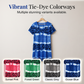 Lässiges Damenkleid mit V-Ausschnitt, Tie-Dye-Effekt und Leopardenmuster