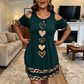 T-Shirt-Kleid für Damen mit offenen Schultern und Leopardenmuster-Besatz
