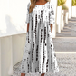 👗🌸 Elegantes langes Damenkleid mit Blumenmuster und Rundhalsausschnitt