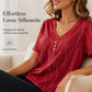 Elegantes bedrucktes Damen-Top mit V-Ausschnitt