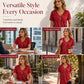 Elegantes bedrucktes Damen-Top mit V-Ausschnitt