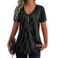 Elegantes bedrucktes Damen-Top mit V-Ausschnitt
