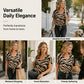 🔥🎁Neu 50% RABATT🔥 Damen-T-Shirt mit V-Ausschnitt und Bindeband vorne im Zebra-Muster