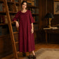 Damen lässiges Sommerkleid mit rundem Ausschnitt